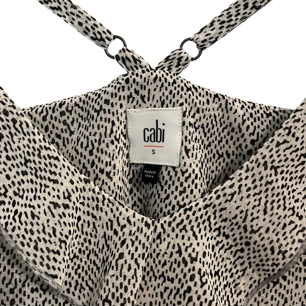 CAbi Black and White Flutter Spaghetti Strap Tank #5359 S - Picture 6 of 8